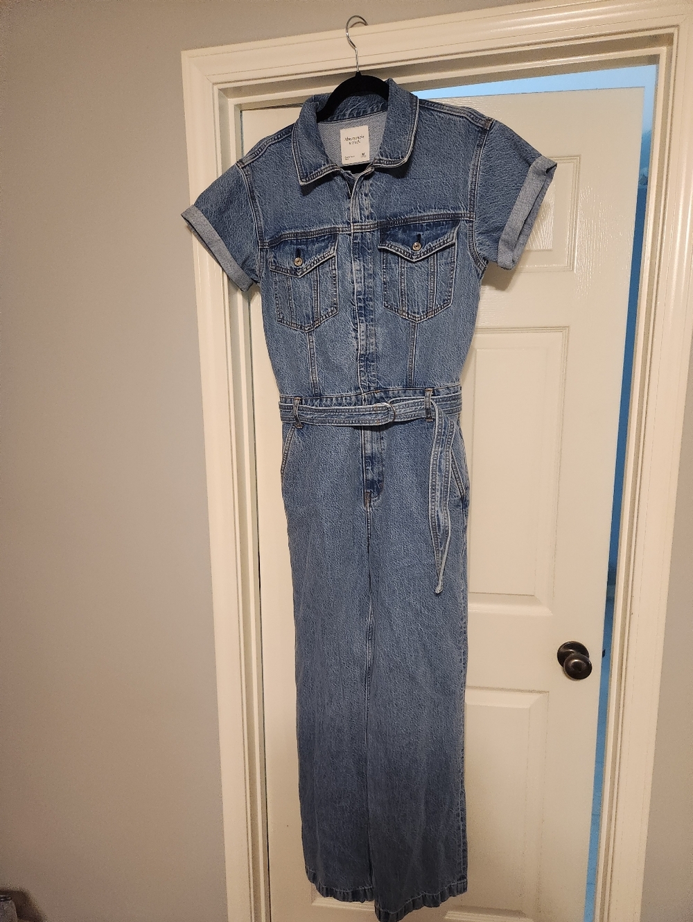 Abercrombie belted denim Jumpsuit in MTall